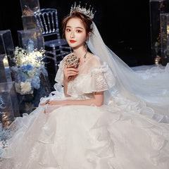 Wedding Dress Gryffon Luxury Lace Wedding Gown With Train Ball Gown