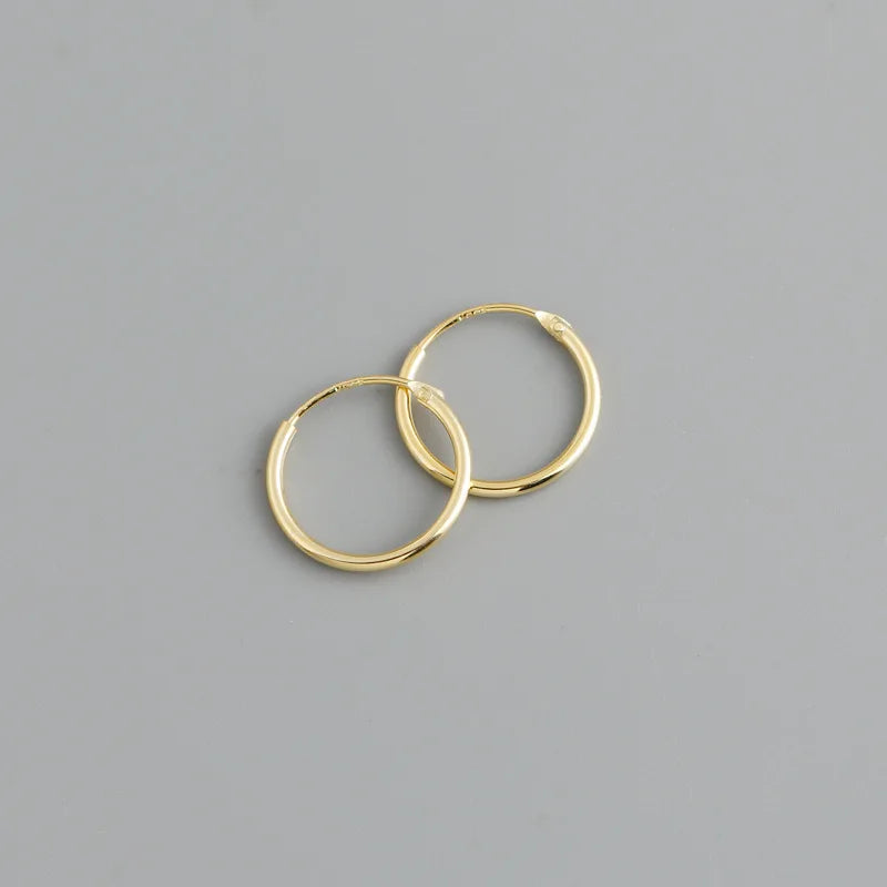 WANTME Genuine 925 Sterling Silver Fashion Korean Simple Hoop Earrings for Women Men Charming Chic Party Jewelry Accessories