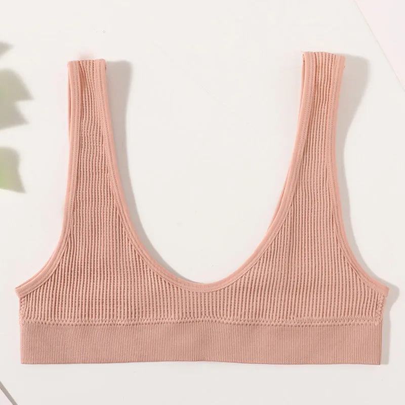 Women Seamless Bras Deep-U Shape Push Up Brassiere Small Cup Bralette