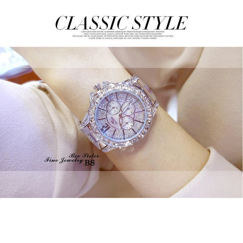 Women Watches Quartz Diamond Luxury Watch Fashion Top Brand Wristwatch Fashion Watch Ladies Crystal Jewelry Rose Gold Watch