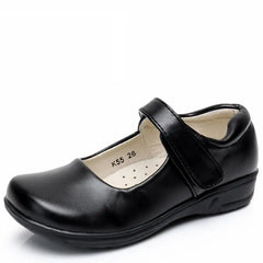 Girls Leather Shoes for Children PU Leather School Black Princess Shoes