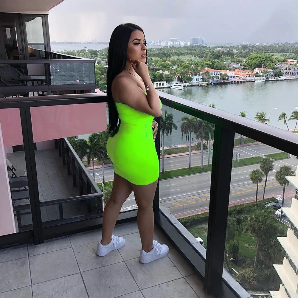 BKLD Sexy Off Shoulder Tube Dress Solid 2025 New Summer Women Bodycon Strapless Dress Black Mini Dress Women Slim Party Clubwear