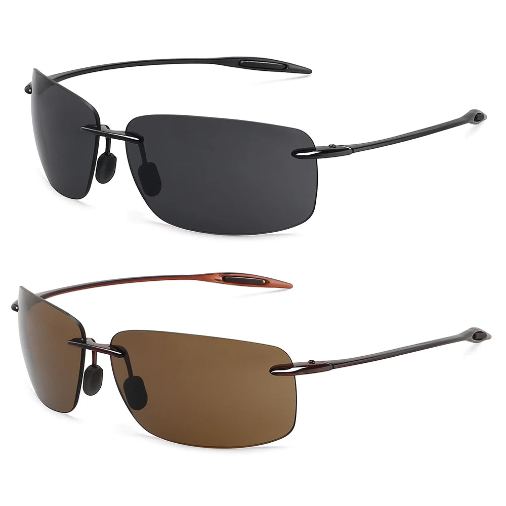 Sunglasses for Men: Orange Male Driving Rectangle Ultralight Frame Sunglasses