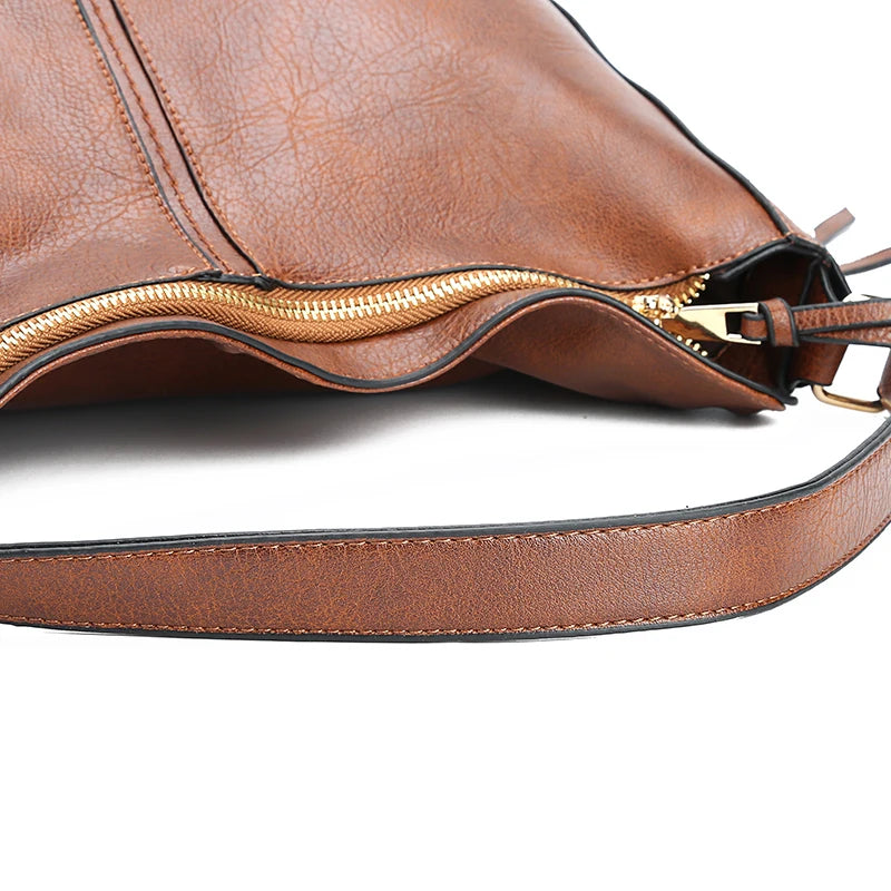 Hobo Bag Leather Women Handbags Female Leisure Shoulder Bags