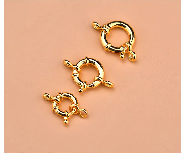925 Sterling Silver Spring buckle accessories, circle bubble buckle, necklace joint beads buckle, DIY DIY connection buckle