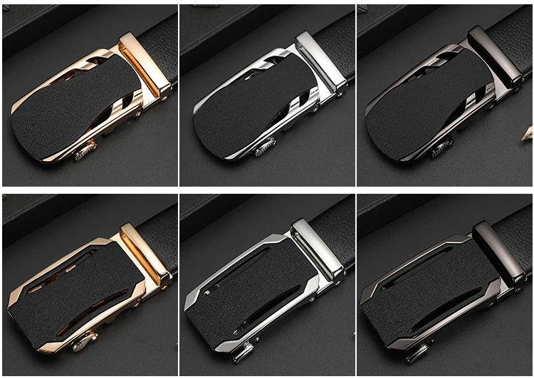 CEXIKA Men's Genuine Leather Automatic Buckle Belt Custom Engraved Name/Logo Ideal Waist Belt for Father's Day Personalized Gift