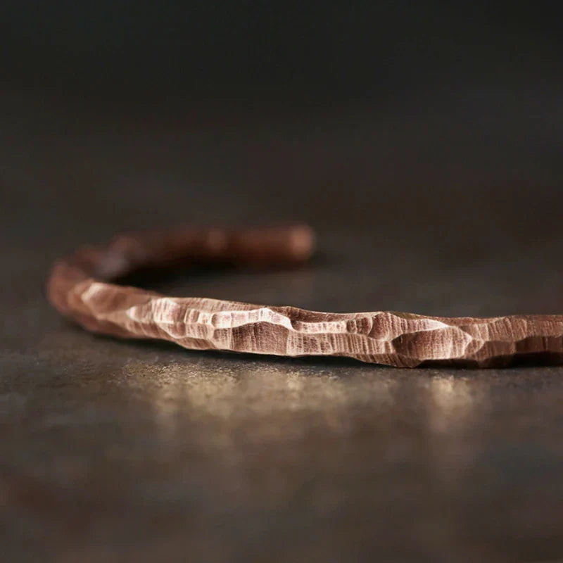 Handmade Hammered Copper Bracelet Men Women Vintage Viking Rustic Steampunk Retro Punk Handcuff Bangle Jewelry Handcuff