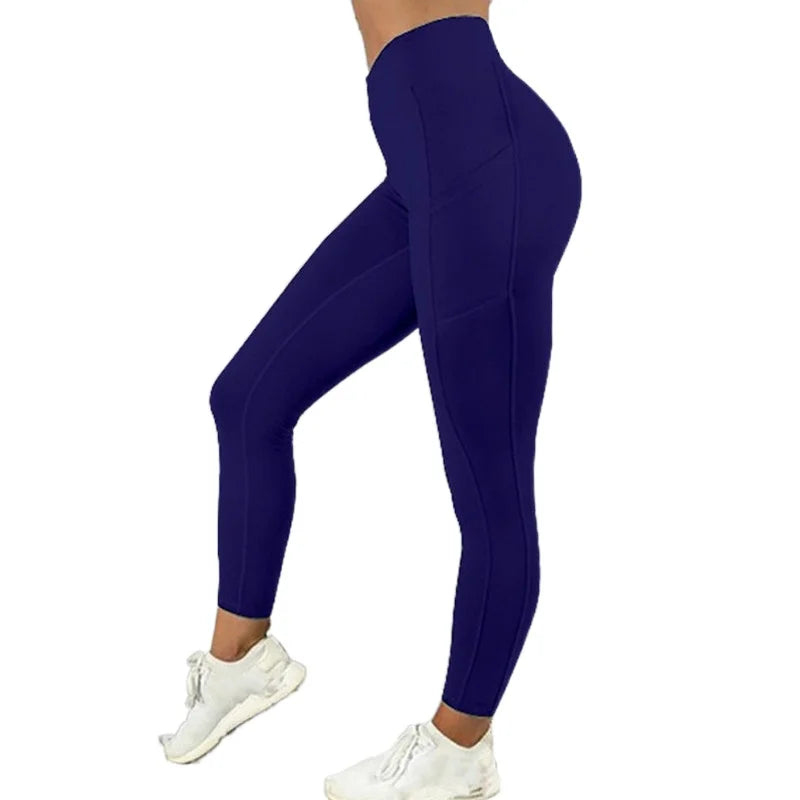 High Waist Push Up Leggins Fitness Tights Pocket Workout Leggings Women