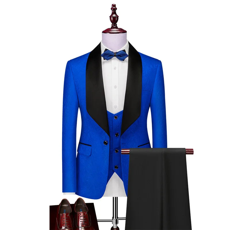 Tuxedo for Mens: Slim Fit Luxury Suits For Men Jacquard Homme Costume Fashion
