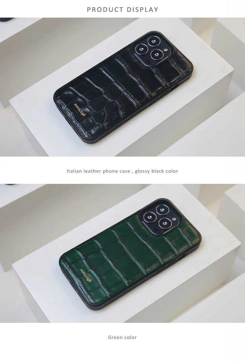 Custom Name Personalized Crocodile Pattern Italian Leather Phone Cover for Iphone 16 13 14 15 17 Pro Max Case Gift Friend