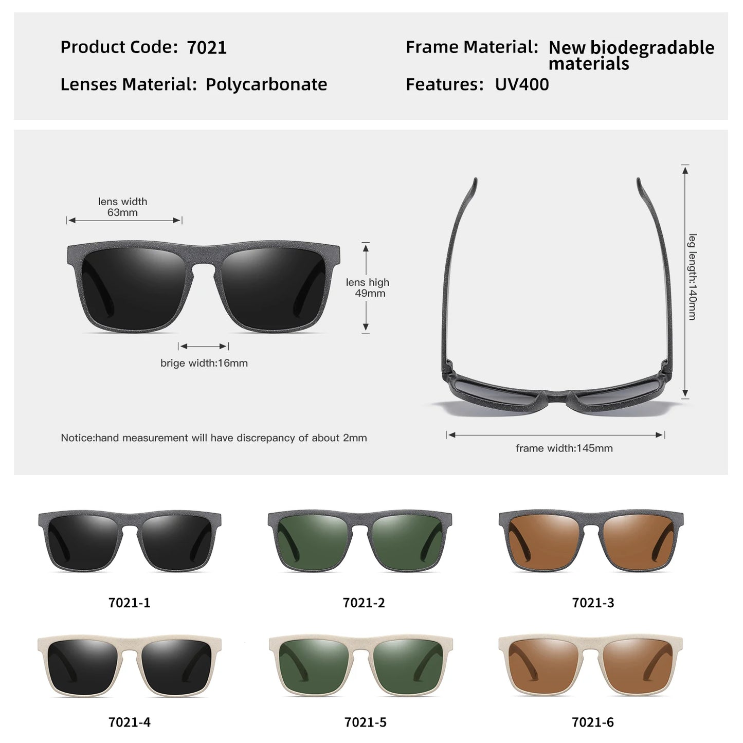 square men's and women's sunglasses Glasses  Wheat straw sunglasses