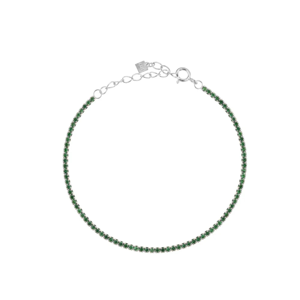ANDYWEN 925 Sterling Silver Rainbow 1.5mm Tennis Chain Bracelet Luxury CZ Fine Jewelry Wedding Gift Soft Solid Jewelry Gift