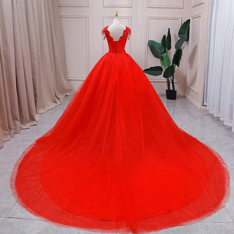 White Bridesmaid Dresses: Wedding Dress The Red V-neck Ball Gown Vintage
