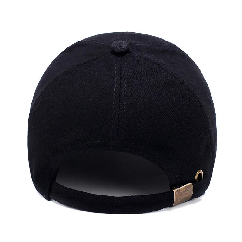 Men Structured Baseball Cap Solid Cotton Snapback Spring Autumn Women Label Stick