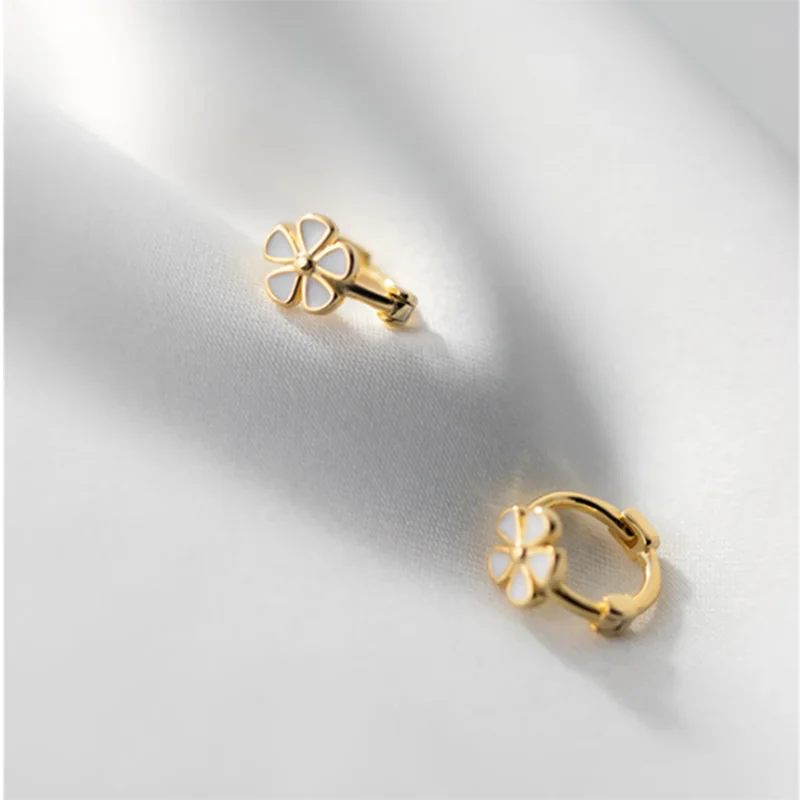 WANTME Genuine 925 Sterling Silver Sweet Romantic Flower Ear Buckle for Women Korean Girl Fashion Birthday Earring Jewelry Gift