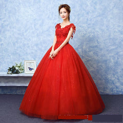Wedding Dress The Red V-neck Ball Gown Vintage Wedding Dresses