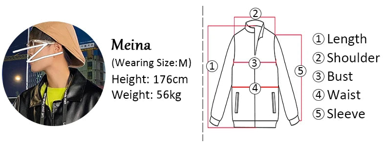 Spring Black Pu Leather Motorcycle Jacket for Men Style Long Sleeve
