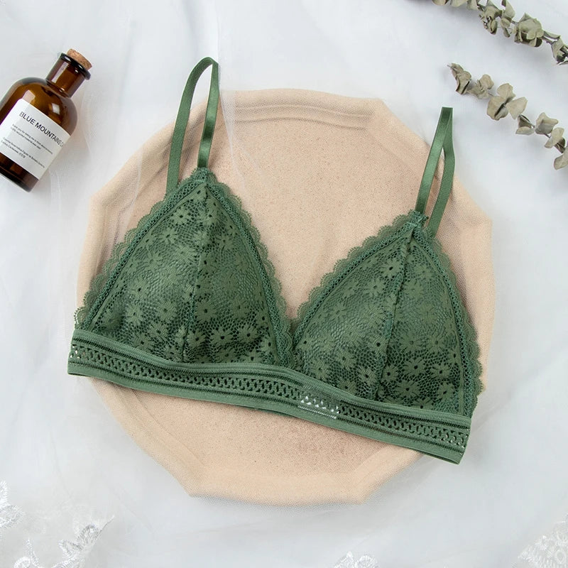 Women Lace Bra No Steel Ring Beauty Back Wrapped Chest Comfortable