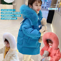 Padded Winter Girls Jacket Baby Girls Coat Kids Hooded Warm Outerwear Girls Clothes