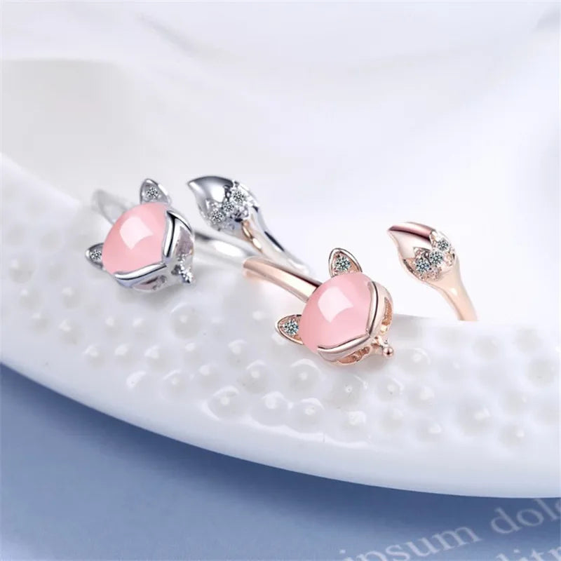 Korean Daisy Flower Elegant Opening Rings Women Adjustable Wedding Party