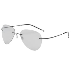 Sunglasses Men Vintage Ultralight Brand Designer Frameless Grey Photochromic