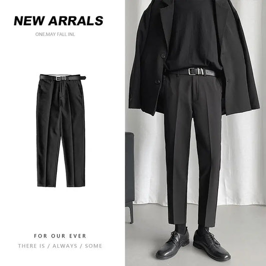 Suit Pants Men Slim Fashion Solid Color Business Society Dress Pants Men Straight Pants
