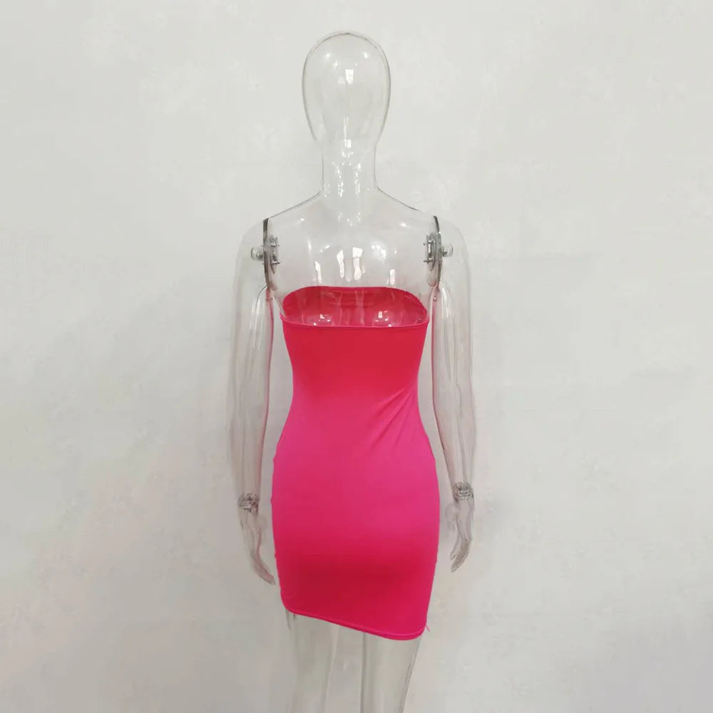 BKLD Sexy Off Shoulder Tube Dress Solid 2025 New Summer Women Bodycon Strapless Dress Black Mini Dress Women Slim Party Clubwear