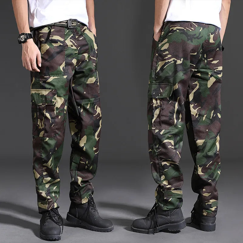 Spring Brand Men Fashion Military Cargo Pants Multi-pockets Baggy Men Pants Casual Trousers Overalls Camouflage Pants Man Cotton