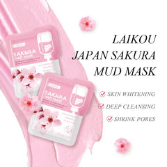 5pcs Japan Sakura Mud Face Mask Anti Wrinkle Night Facial Packs Skin Clean Dark Circle Moisturize Anti-Aging For Facecare