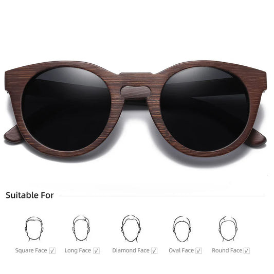 GM Brand Desgin Spring New Style 100% Bamboo Polarized Sunglasses Men Women Fashion Glasses UV400 paper Box 8240