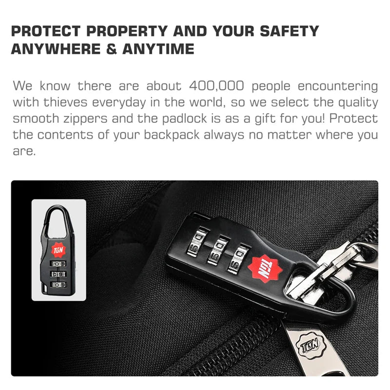 Tigernu Large Capacity Backpack 15.6inch Laptop Backpack Anti Theft Men Backpack College Schoolbag Travel Backpack Bag For Men