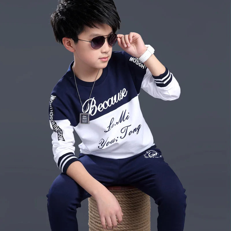 2025 Boys clothes spring suit casual boys clothing sets autumn letter children clothing kids tracksuit 5 6 7 8 9 10 11 12 year
