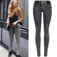 Stretch Jeans Low Waist Women Tight Skinny Denim Pants Buttock Push Up Leggings