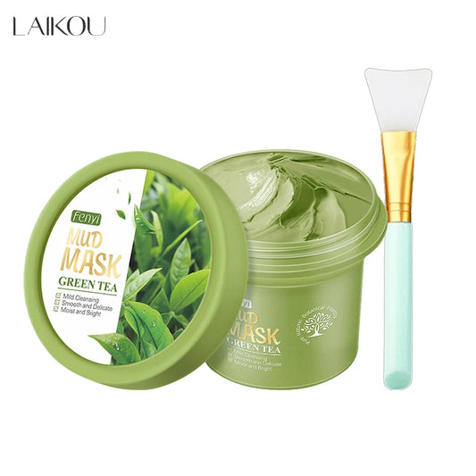 Green Tea Mineral Mud Facial Mask Deep Cleaning Oil-Control Moisturizing Blackhead Acne Reduce Pore Cleanser Skin Care