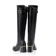 Casual Women Snow Boots Buckle Zipper Women's Knee High Boots