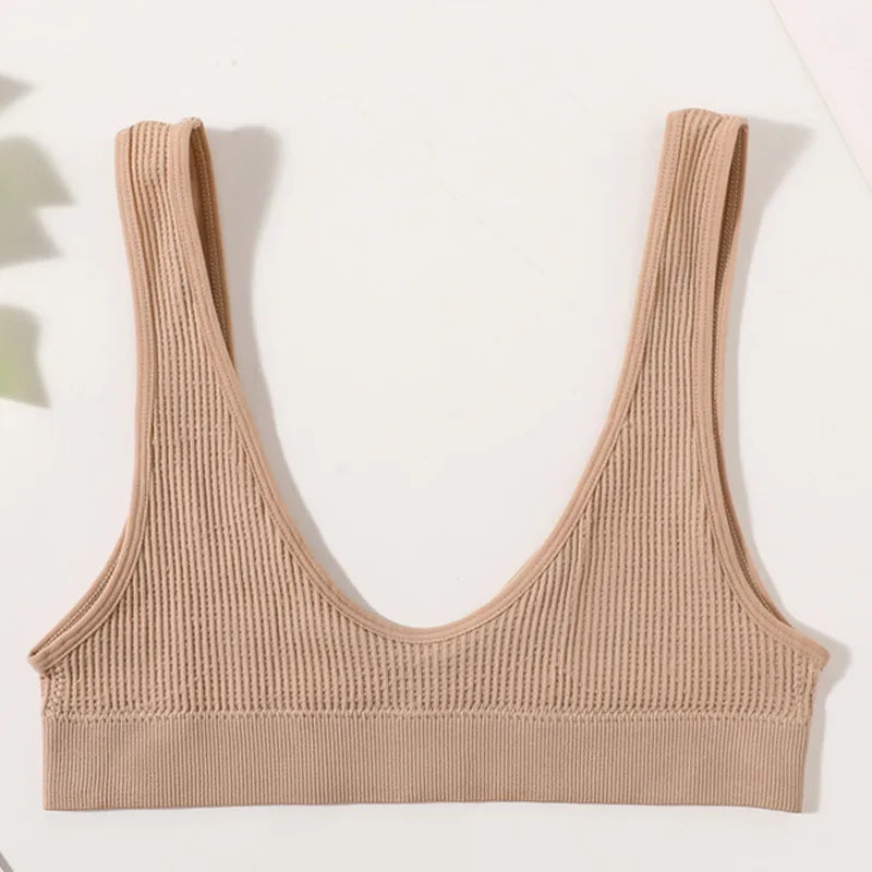 Women Seamless Bras Deep-U Shape Push Up Brassiere Small Cup Bralette
