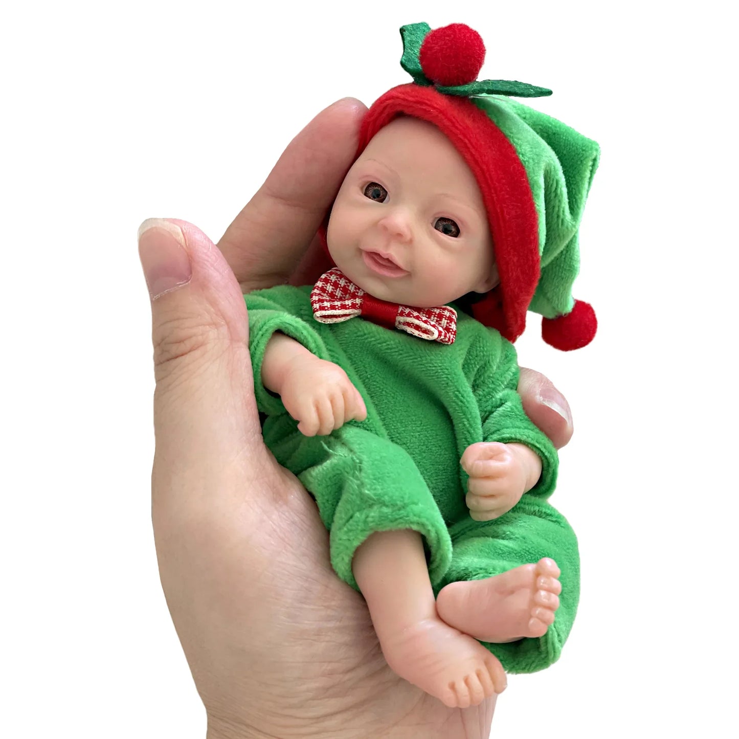 AnjoDoll Lovely 6 Inch Palm Newborn Babies Full Body Silicone Boys Reborn Dolls Bebe Reborn Corpo De Silicone Inteiro