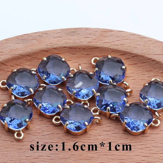 GUFEATHER,10pcs/lot,M438,jewelry accessories,diy bracelet,copper metal,hand made,glass pendant,charms,jewelry making,diy earring