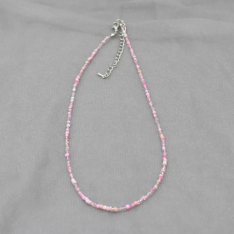 Simple Seed Beads Strand Choker Necklace Women String  Collar Charm Colorful Handmade Bohemia Collier Femme Jewelry Gift
