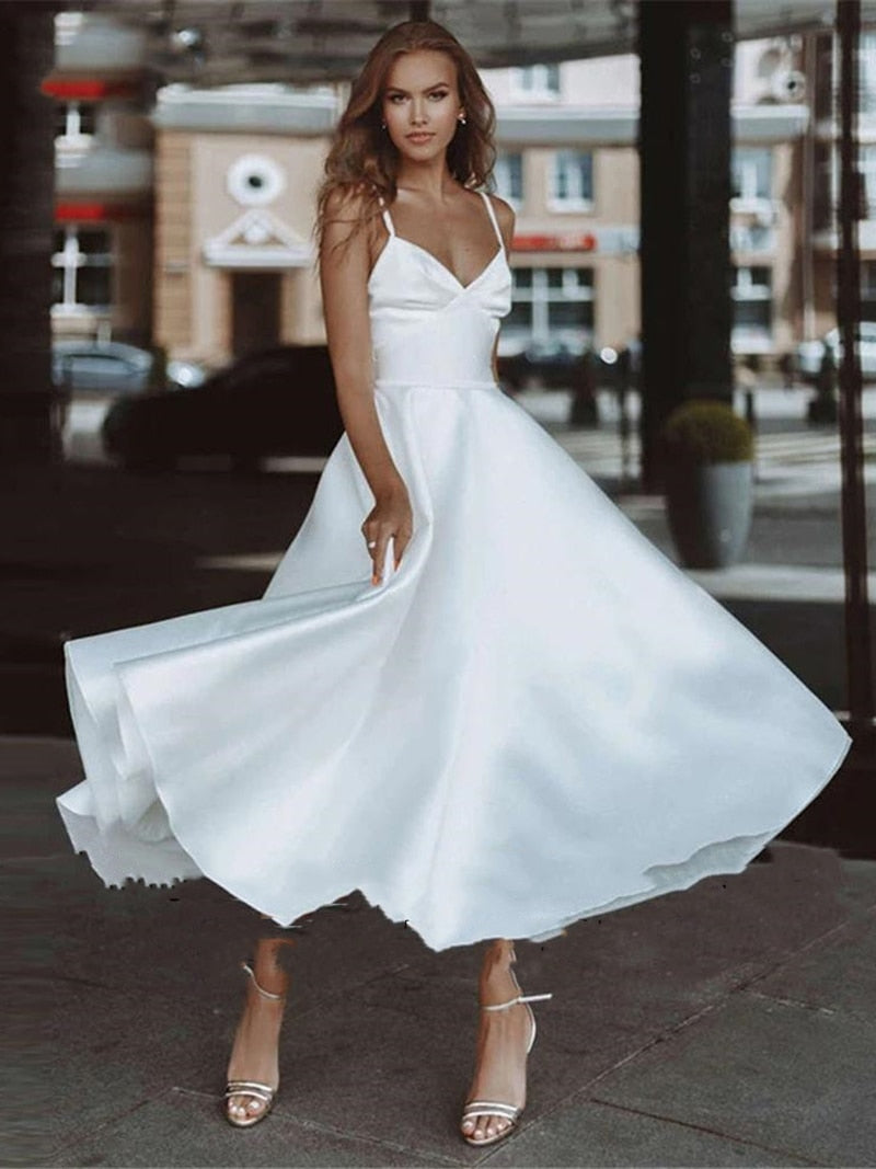 White Bridesmaid Dresses: White Wedding Dresses Sleeveless Ankle Length