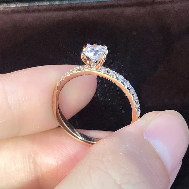 Classic Wedding Band Finger Ring for Female 925 Sterling Silver High Class