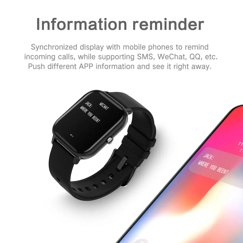 P8 Smart Watch Men Women Heart Rate Blood Pressure Monitor Bluetooth Connect Smartwatch Fitness for Android Sport Watch Smart