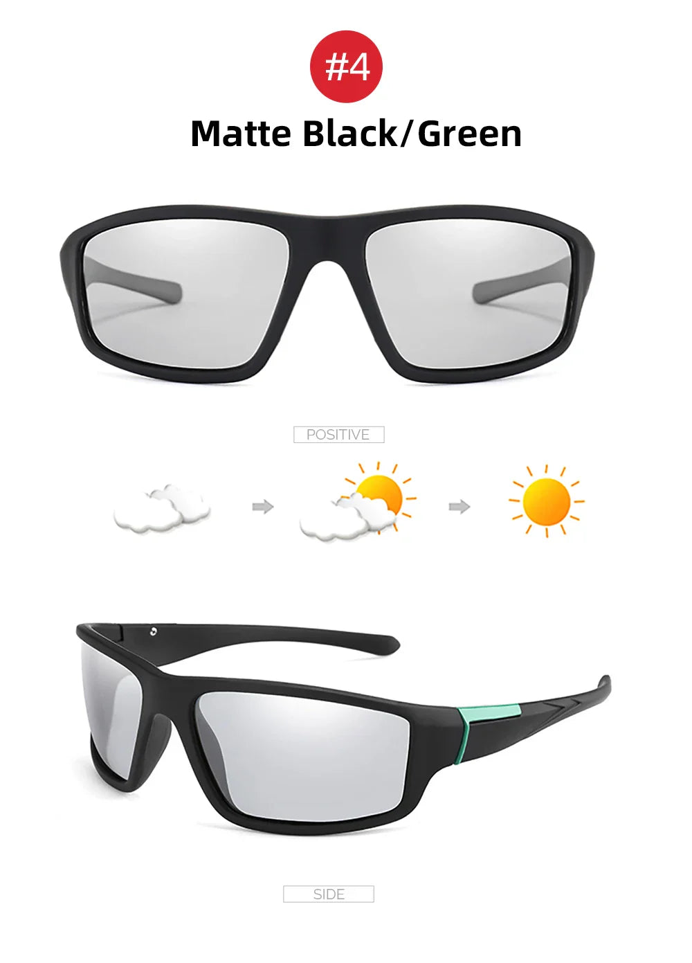VIVIBEE Men Photochromic Sunglasses Black Sports Goggles Women Color Changing Polarized Driving 2026 Discoloration Sun Glasses