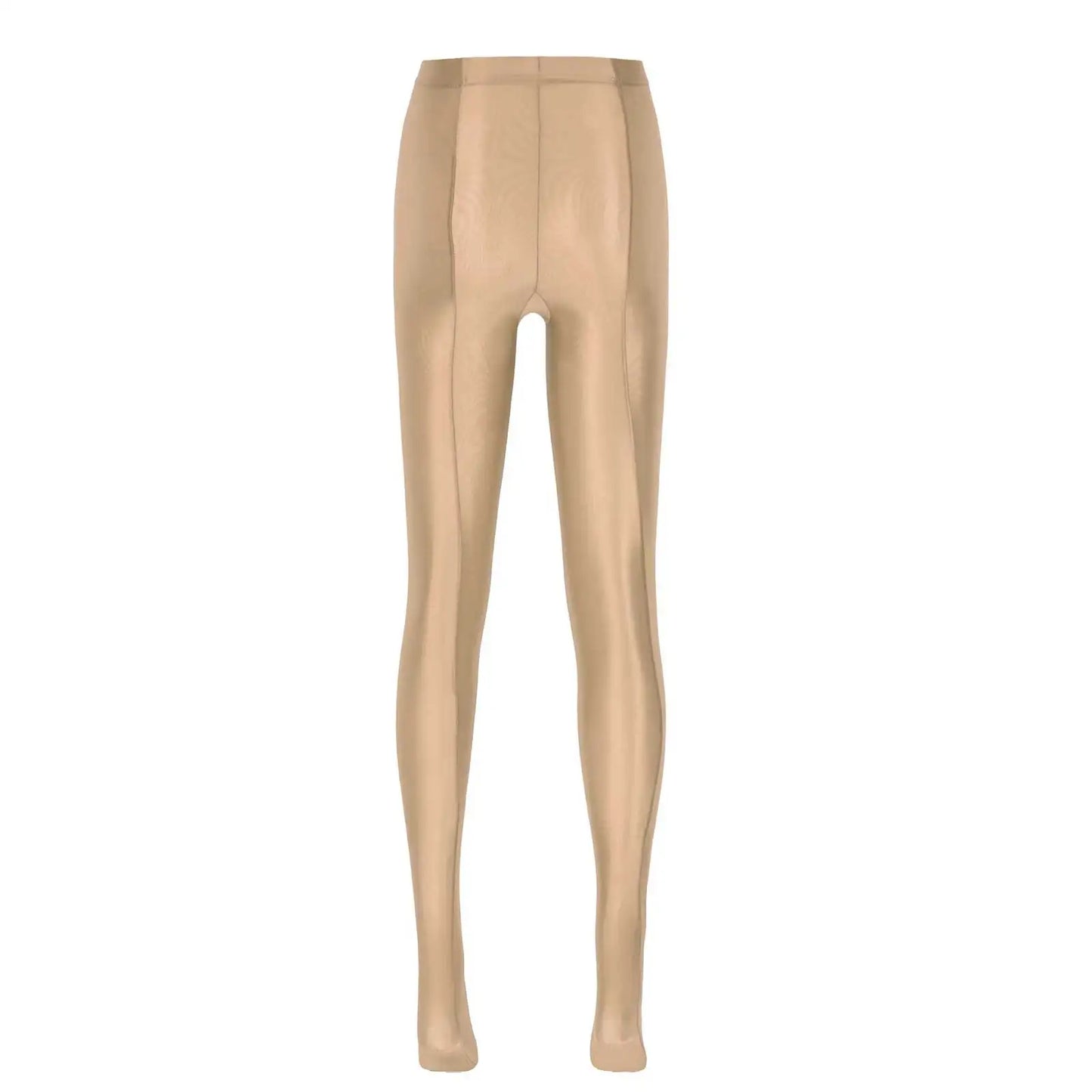 Women Glossy Solid Color Pantyhose High Waist Tights Stockings Footed Leggings