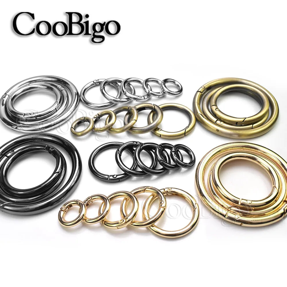 1pcs Metal O Ring Spring Clasp Round Carabiner Keychain Bag Clip Snap Hook Pets Chain Buckles Connector Jewelry DIY Craft Making