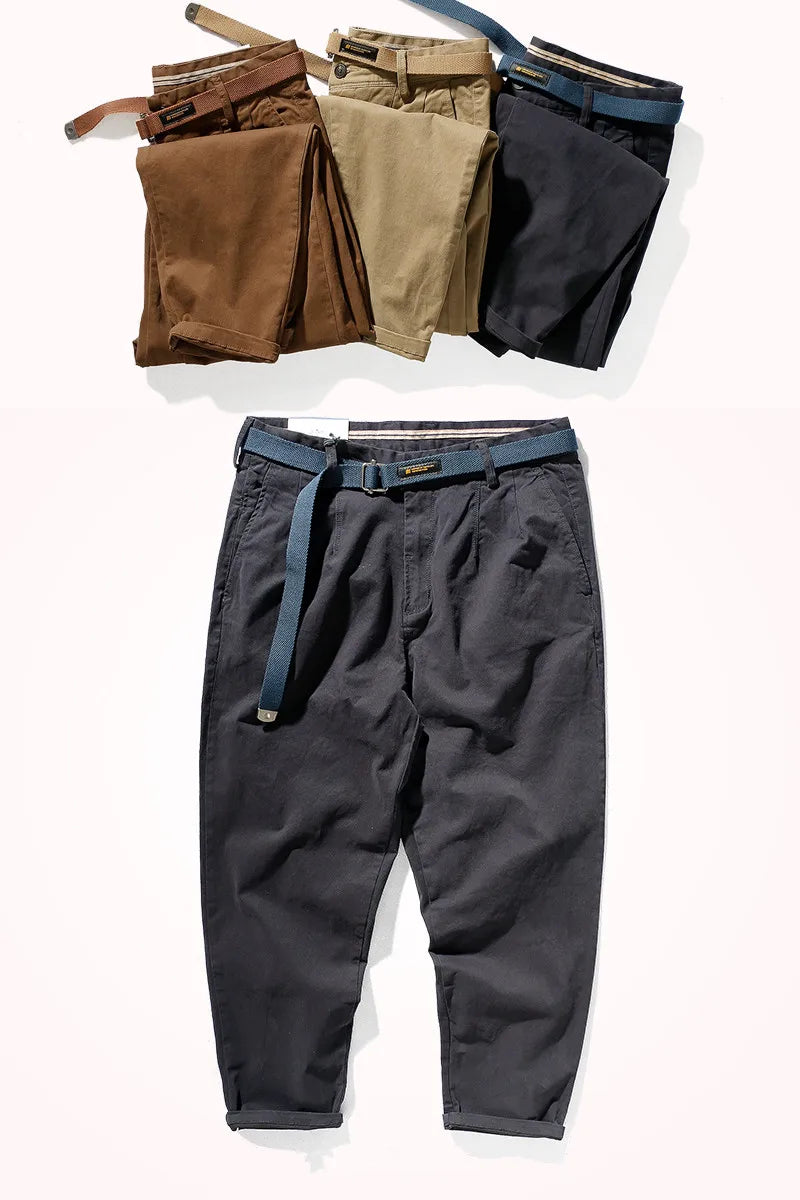 Retro Loose Casual Pencil Pants Men's Fashionable Washed Old Khaki