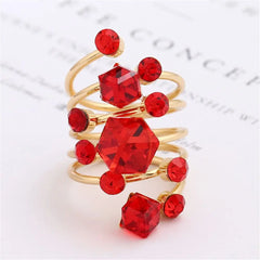 Crystal Aesthetic Rings for Women Y2K Gothic Large Stone Knuckle Rings Rhinestone