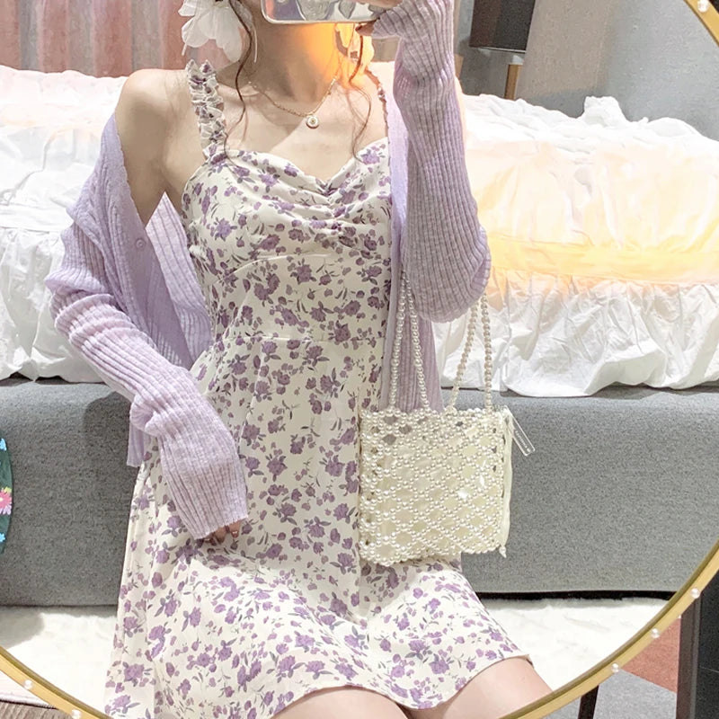 Dresses Woman Summer Party Sleeveless Y2k Sling Casual Aesthetic