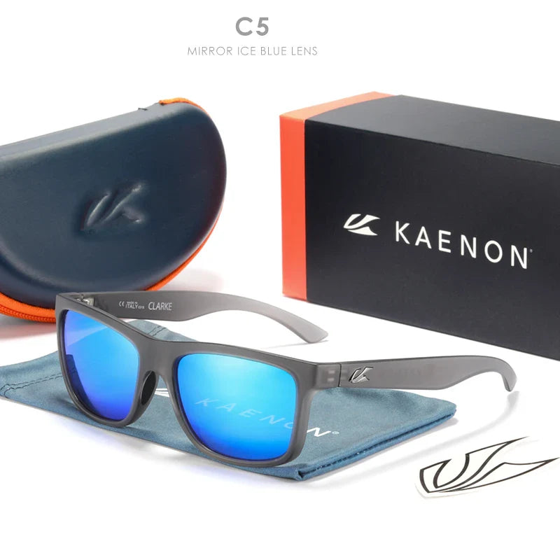 KAENON Square Polarized Sunglasses Men TR90 Flexible Sports Sun Glasses For Women Real Coating Lens With Original Box