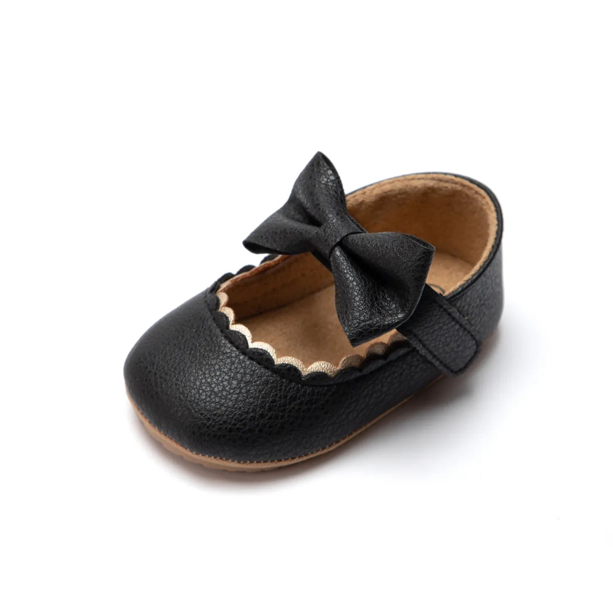 Shoes Infant Toddler Bowknot Non-slip Rubber Soft-Sole Flat PU First Walker